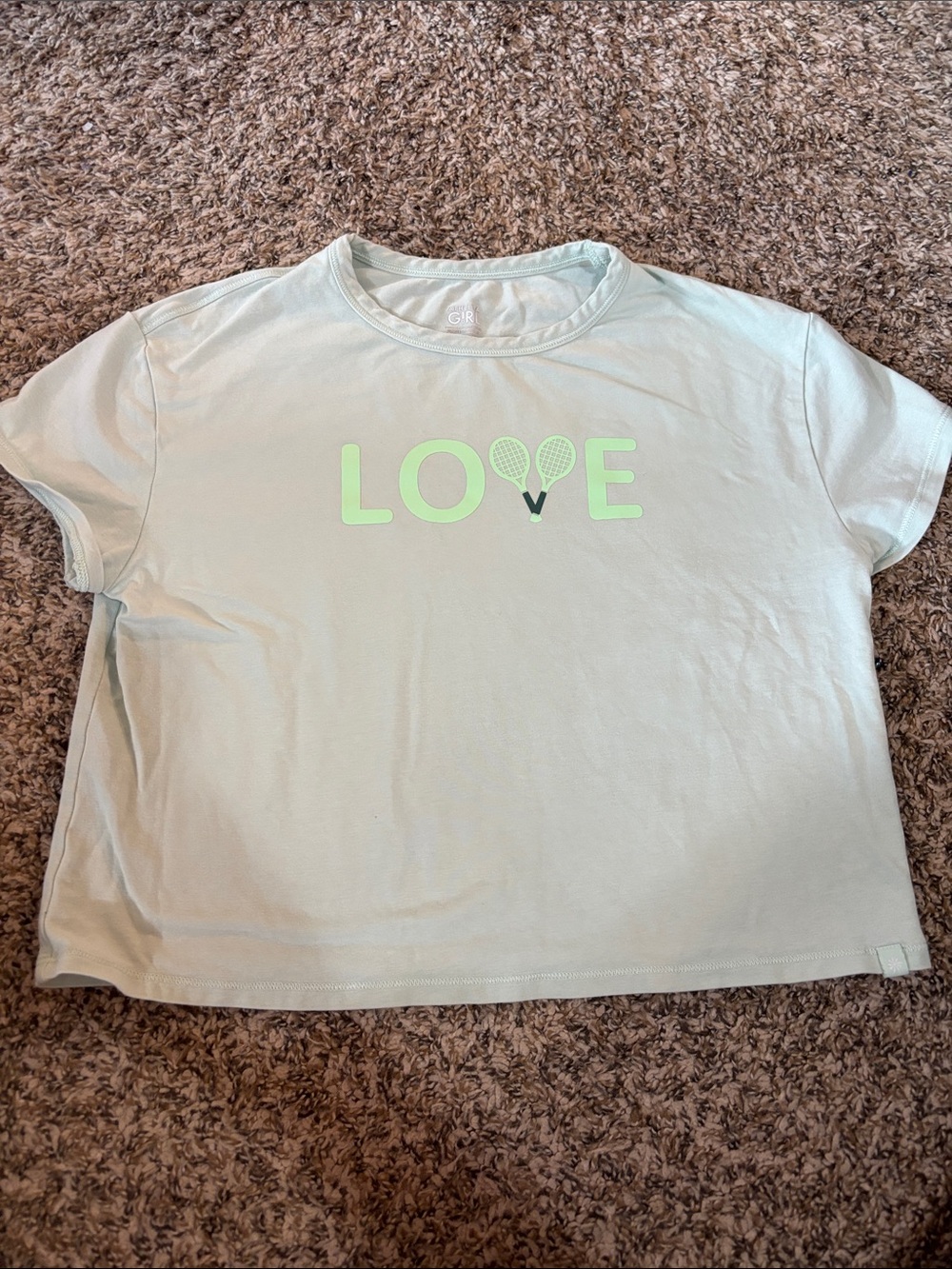 Athleta Light Mint Green 'LOVE' Graphic Tee
